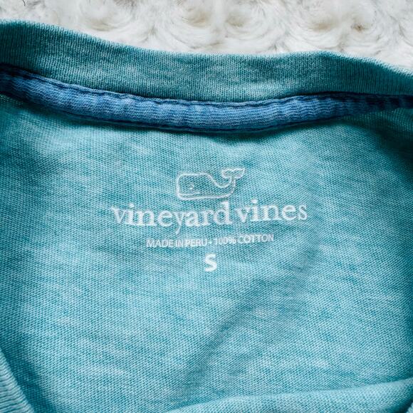 Vineyard Vines Mens Sea Foam Green Cotton Whale Logo Long Sleeve Tee Shirt Small - Picture 3 of 5